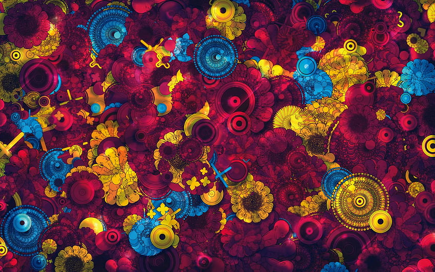 Flower Trippy, Psychedelic Flowers HD wallpaper
