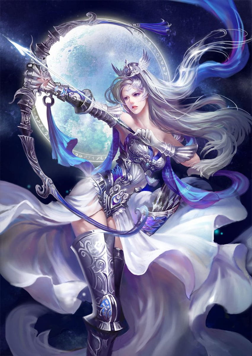 Artemis pretty art greek goddess mthy orginal archer long hair HD  wallpaper  Peakpx