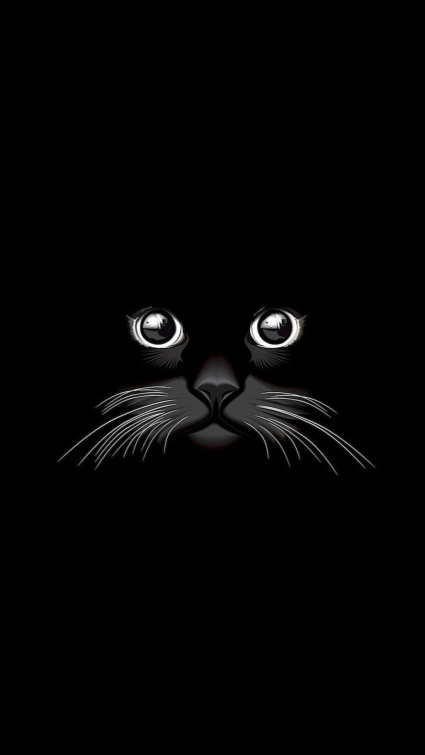 Karikatur-Schwarzweiss-Katze, Karikatur-Katzen-Gesicht HD-Handy-Hintergrundbild