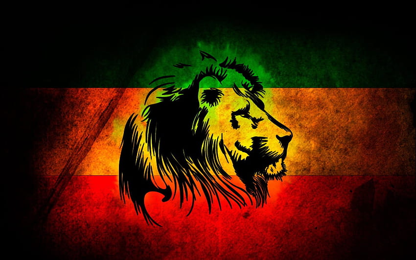 Yellow and black lion logo, Rastafari, lion HD wallpaper