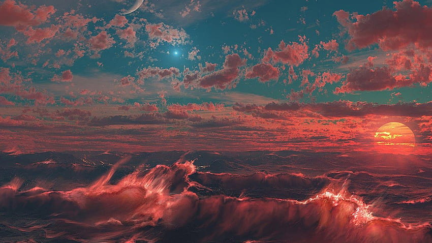 Ästhetische Laptop-Hintergrundwolken - Laptop-Ästhetikwolke: Wir hoffen, dass Sie unsere wachsende Sammlung genießen, die Sie als Hintergrund oder Startschirm für Ihre roten ästhetischen Wolken verwenden können HD-Hintergrundbild