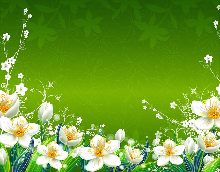 3y45: Fleurs vertes Vert, Fleurs Fond d'écran HD