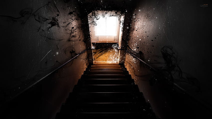 dark, Horror, Ghost, Manip, Cg, Digital, Art, Evil, Door, Stairs HD wallpaper