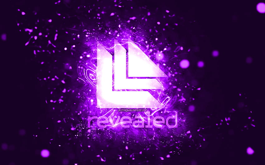 Revealed Recordings violet logo, , violet neon lights, creative, violet abstract background, Revealed Recordings logo, music labels, Revealed Recordings HD wallpaper