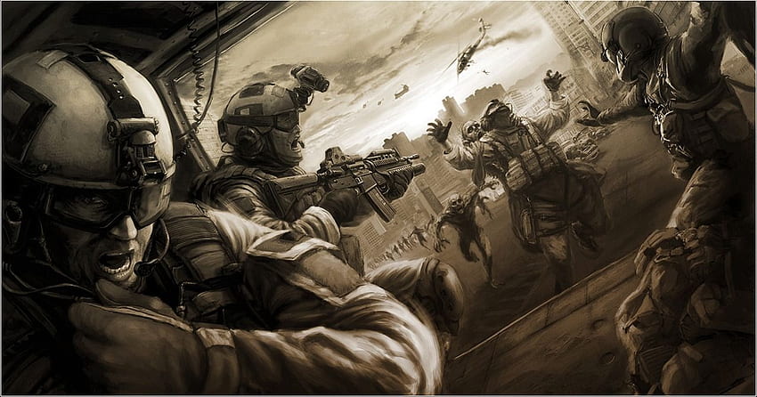 Perang tentara vs zombie, Tentara Zombie Wallpaper HD