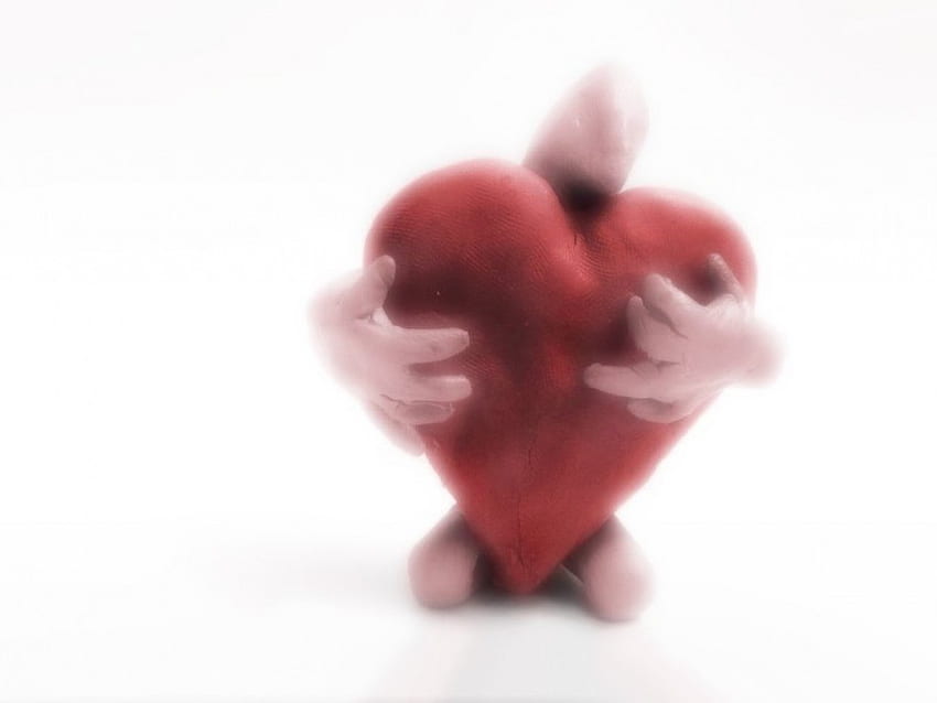 Пластилин Love, hold, heart, love, red HD тапет