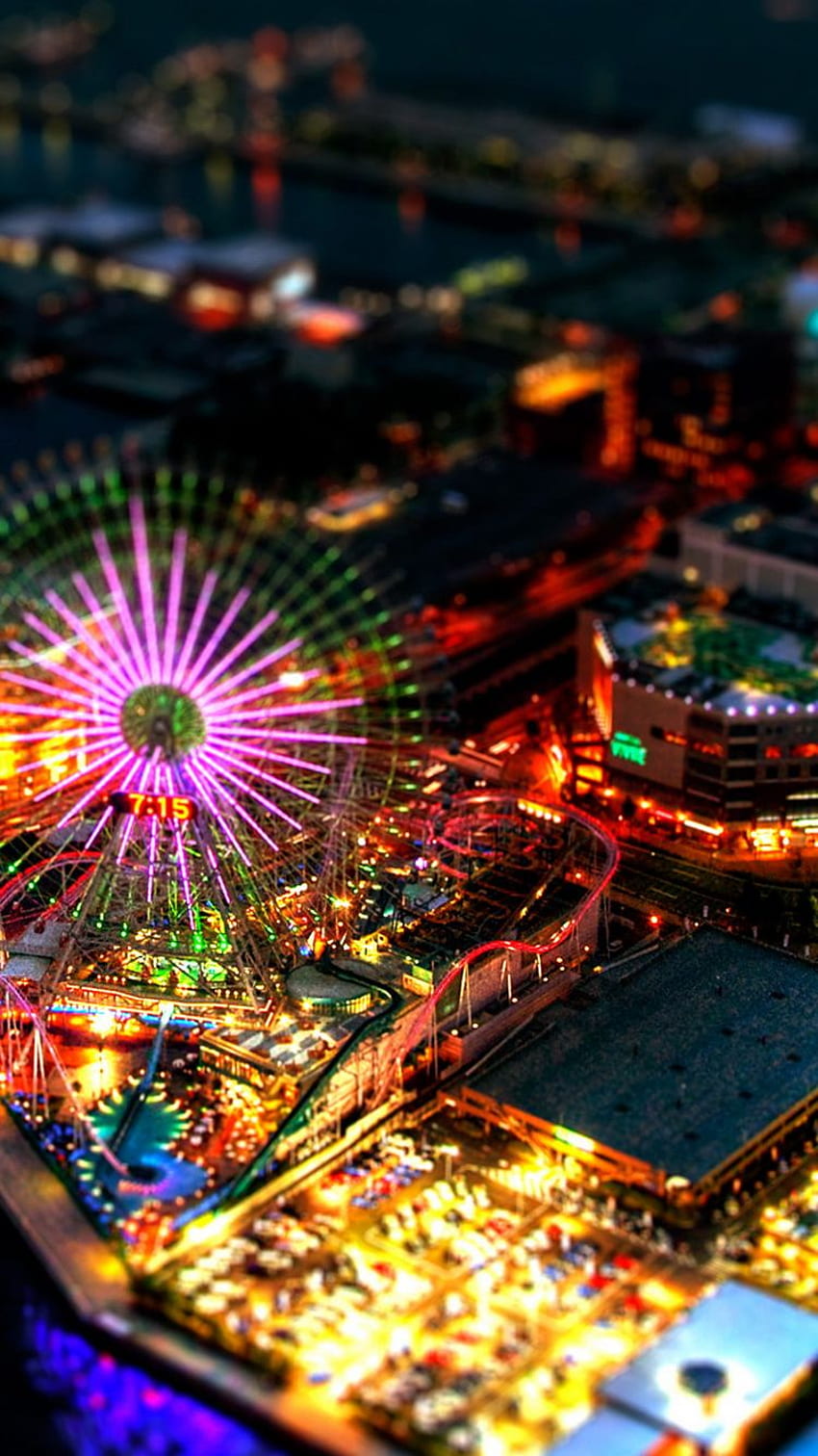 Amusement Park Yokohama Japan Night iPhone 6 - View From HD phone wallpaper