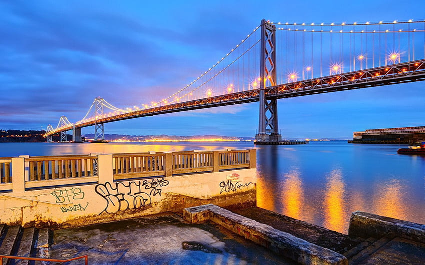 都市, 橋, California, San Francisco, 土手, 波止場 高画質の壁紙