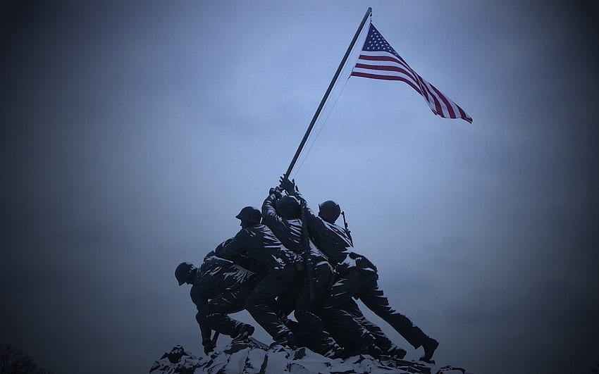 inscrições no grupo Iwo Jima Flag Raising, American Flag Soldier papel de parede HD