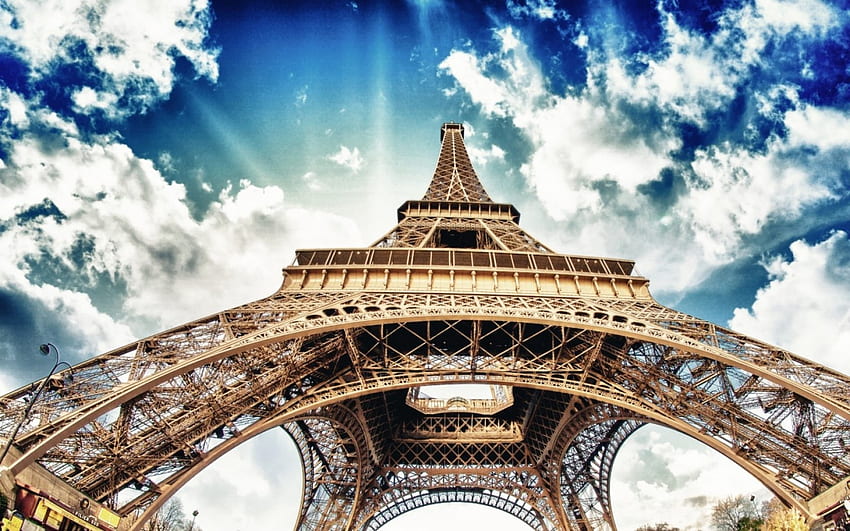 Le Tour Eiffel, bleu, blanc, paris, ciel, tour eiffel, france, nuage Fond d'écran HD