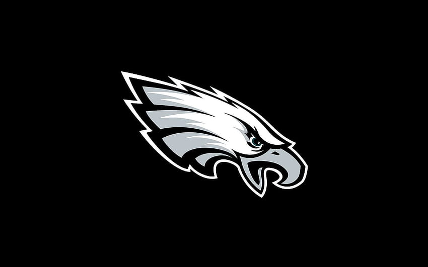 White silhouette of eagle head logo on black Vector Image