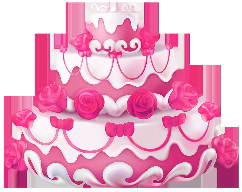 Pink Cake With Roses Transparent Clip Art High Quality And Transparent PNG Clipart HD wallpaper
