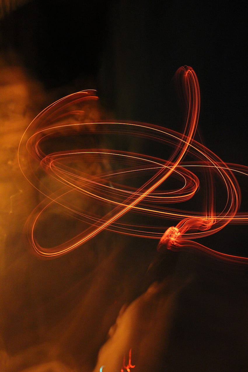Ogień, dym, ciemność, połysk, światło, ruch, ruch uliczny, linie, ekspozycja długoterminowa Tapeta na telefon HD