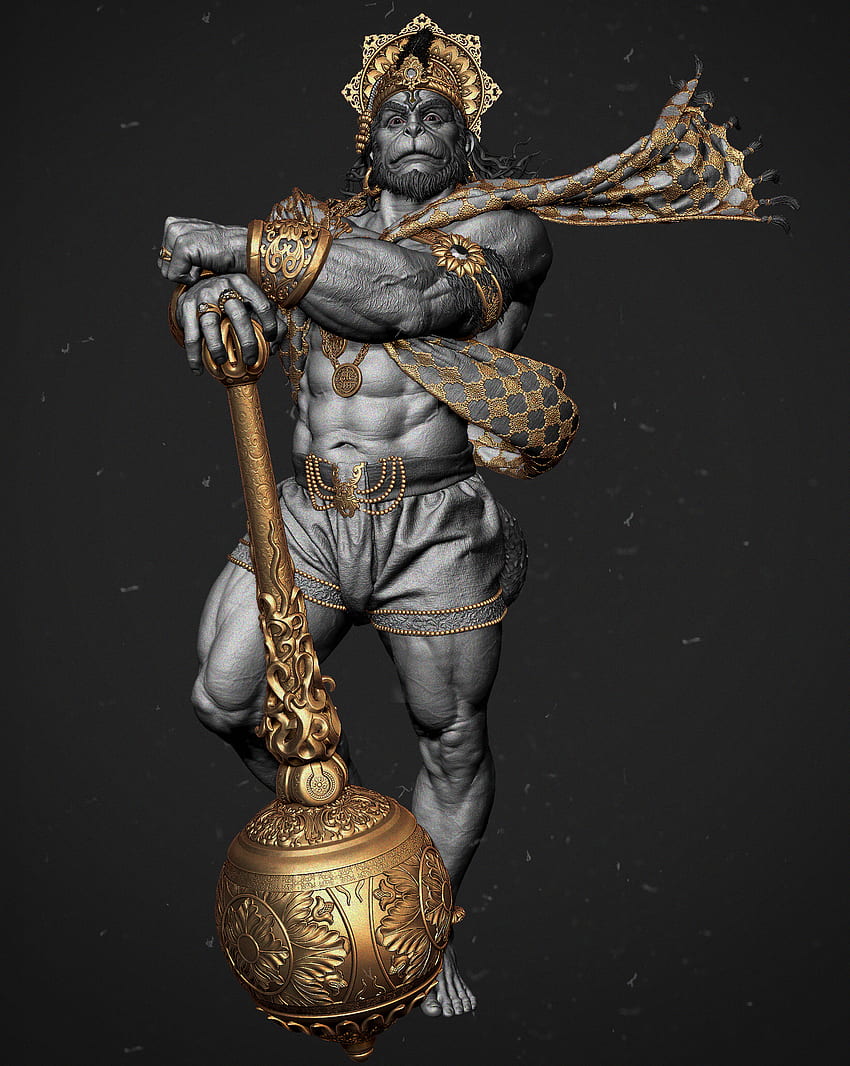 ArtStation - Hanuman Hindu God, Gaurav Kumar, Lord Hanuman 3D HD phone wallpaper