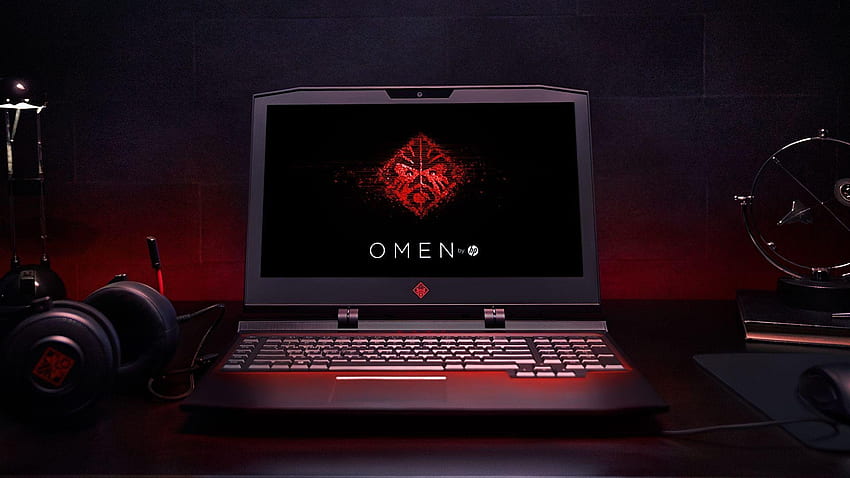 laptop hp, laptop, red, netbook, technology, personal computer, display device, electronic device, multimedia, space bar, computer hardware - kiss, HP Omen Green HD wallpaper