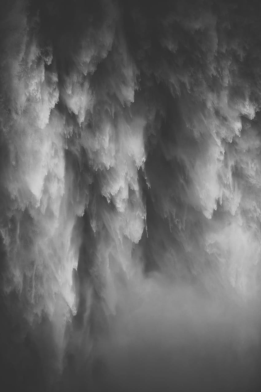 Royalty Fall, Black and White Waterfall HD phone wallpaper