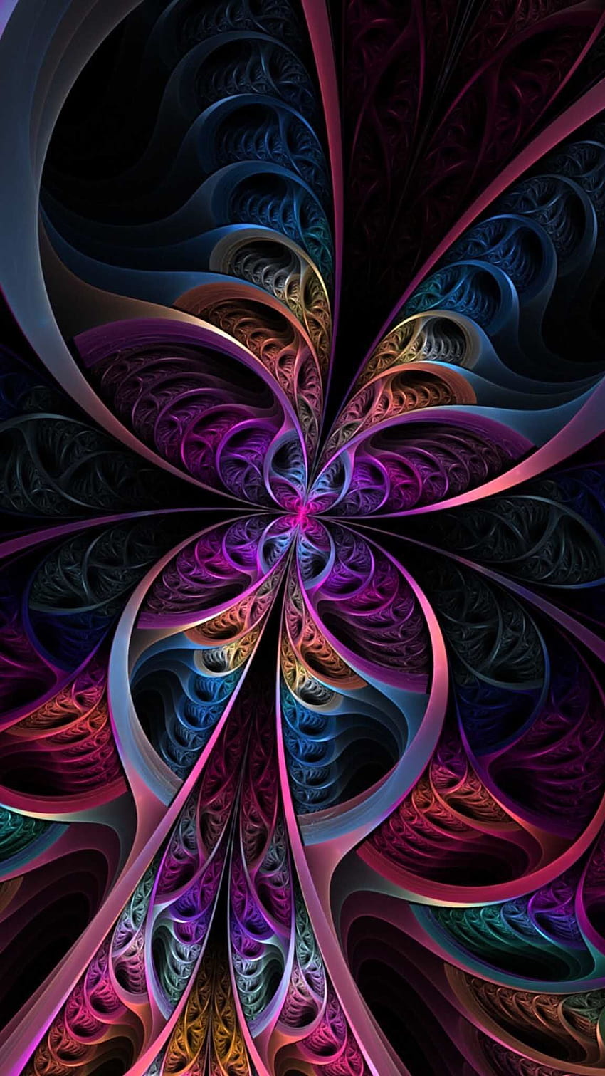 Móvil 3D. Arte fractal, Abstracto, Fractales, Impresionante Fractal fondo de pantalla del teléfono