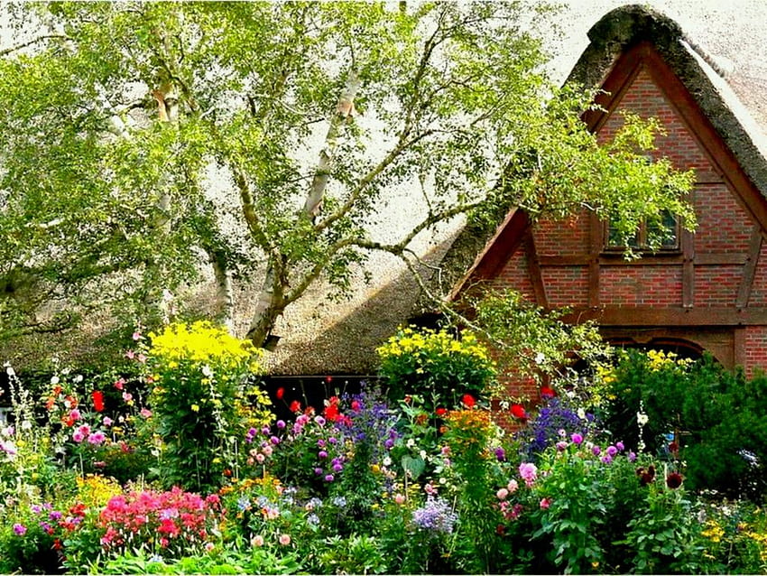 Cottage Gardens Garden The Flowers - Начало HD тапет