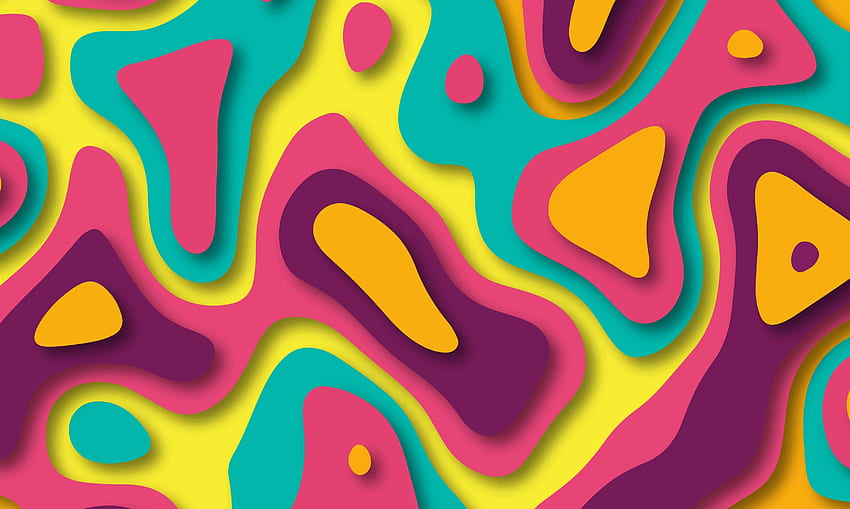 Curvy pattern, colorful HD wallpaper