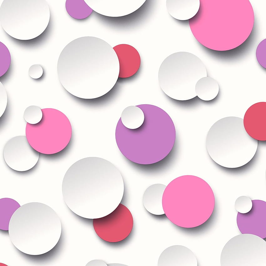 Just Like It Circles Polka Dot Spots Purple White Textured Designer ไวนิลล้างทำความสะอาดได้ J63406 วอลล์เปเปอร์โทรศัพท์ HD