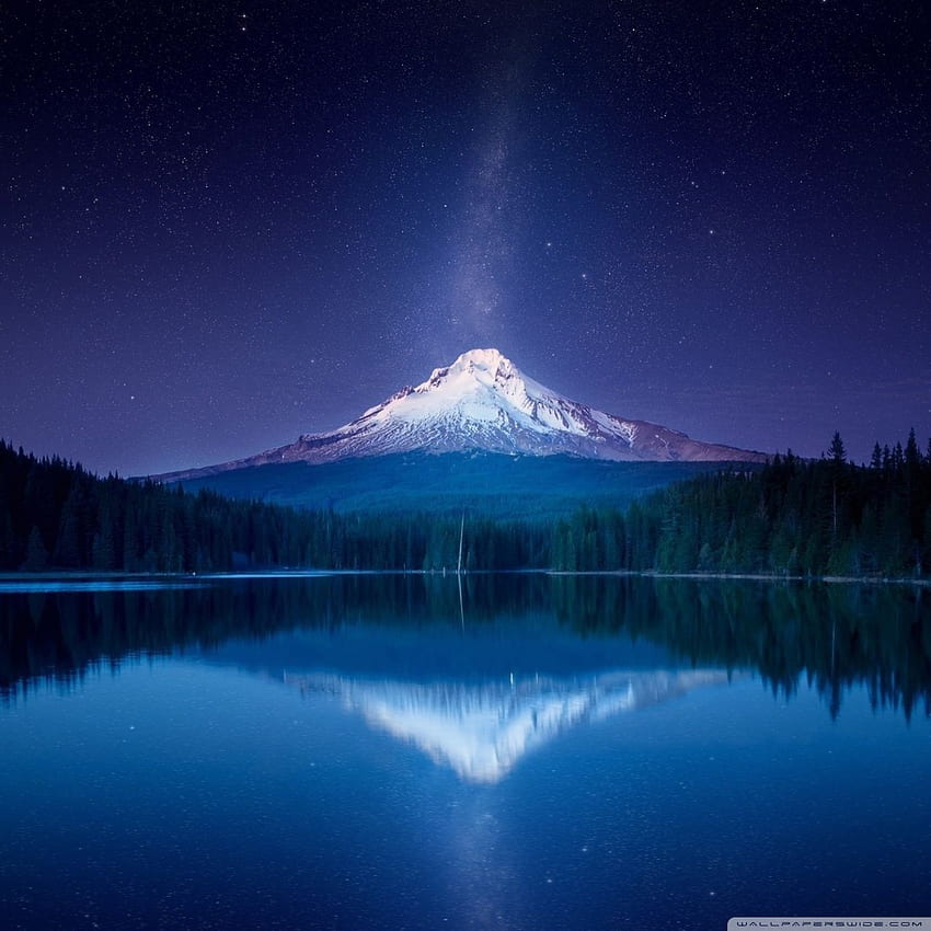 Amazing Mountain Milky Way by Yakub Nihat Mount Hood in Trillium Lake Ultra Background for U TV : & UltraWide & Laptop : Tablet : Smartphone, Galaxy Mountain HD phone wallpaper