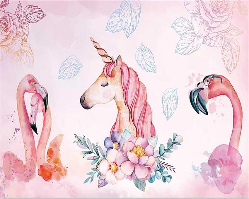 Unicorn And Flamingo - & Background, Cute Flamingo HD wallpaper