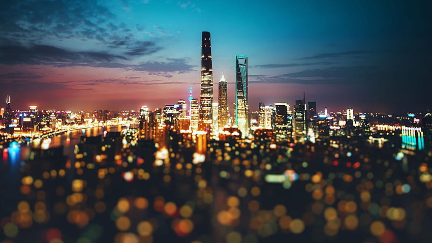 Notte della Città Proibita, Skyline di Pechino Sfondo HD