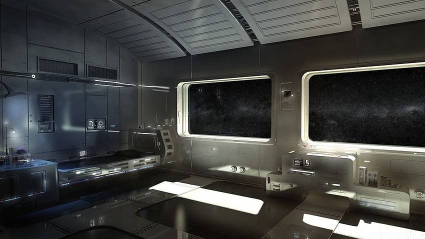 Inside a futuristic spaceship, anyone know where I can find more, Futuristic House HD wallpaper