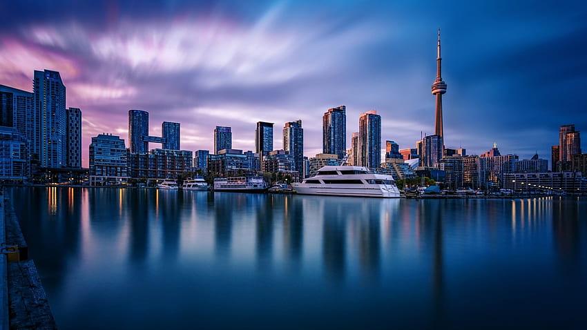 Canada Toronto, Cityscape, Skyscrapers, Water, Reflection, 1600X900 ...