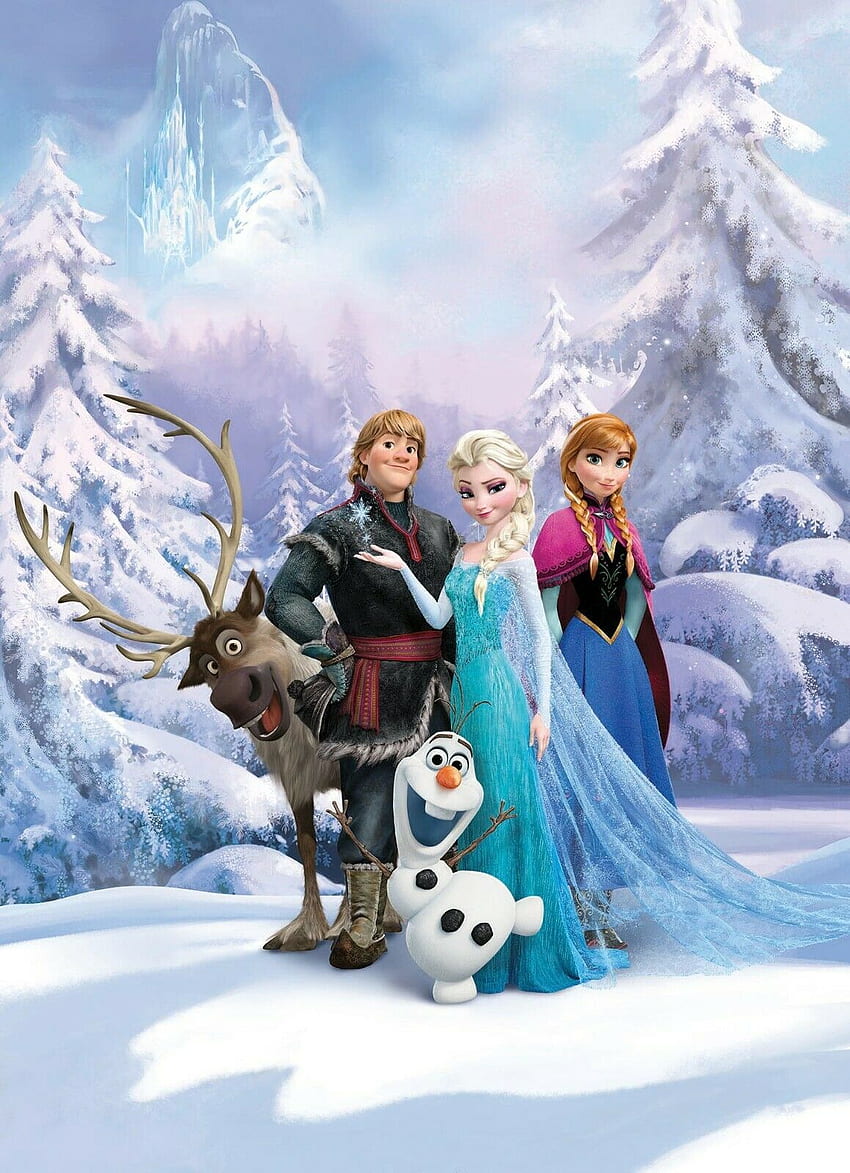 Duvar Resmi Çocuk Odası Disney Frozen Winter Land Blue çevrimiçi HD telefon duvar kağıdı