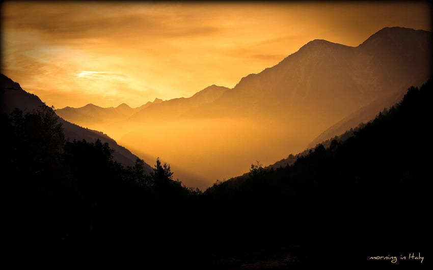 ธรรมชาติ ภูเขา ดวงอาทิตย์ รุ่งอรุณ ลำแสง รังสี ตอนเช้า วอลล์เปเปอร์ HD