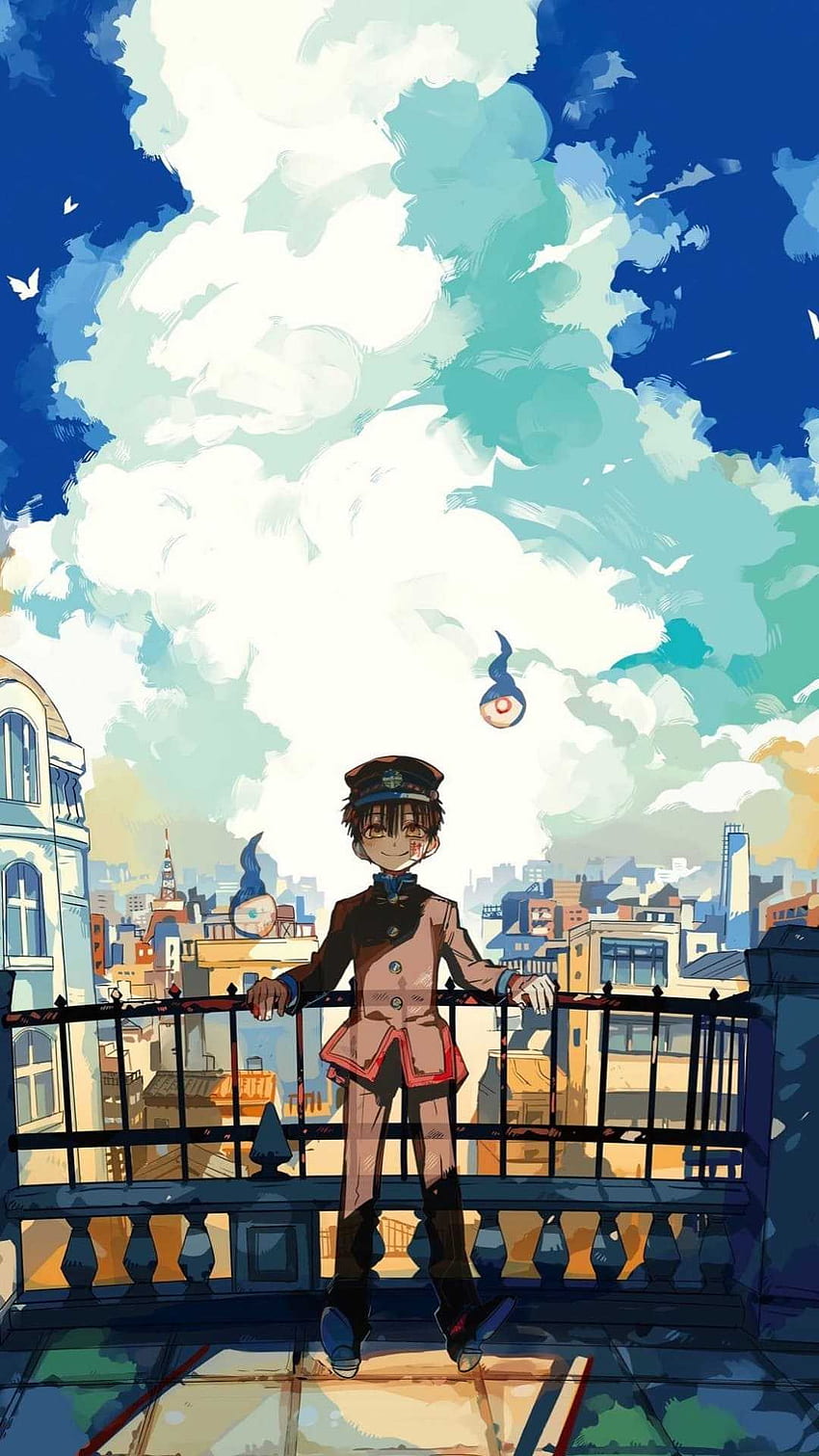Hanako Kun, nube, cielo, tbhk, manga fondo de pantalla del teléfono