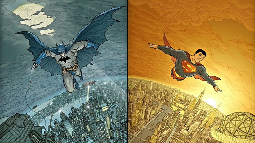 Batman Superman cities flight superhero ., Superman Flying HD wallpaper
