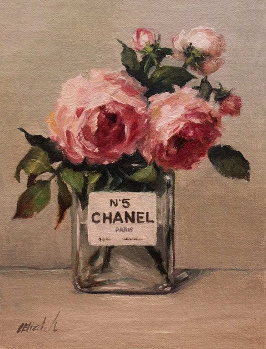 Garden Roses in Chanel No 5 bottle Light 600 - The Glam Pad HD phone wallpaper