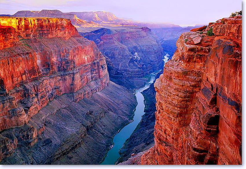 Grand Grand Canyon, sungai, grand canyon, sinar matahari, keindahan, batu Wallpaper HD