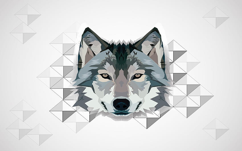 Vector Wolf Live pour Android, Polygon Wolf Fond d'écran HD