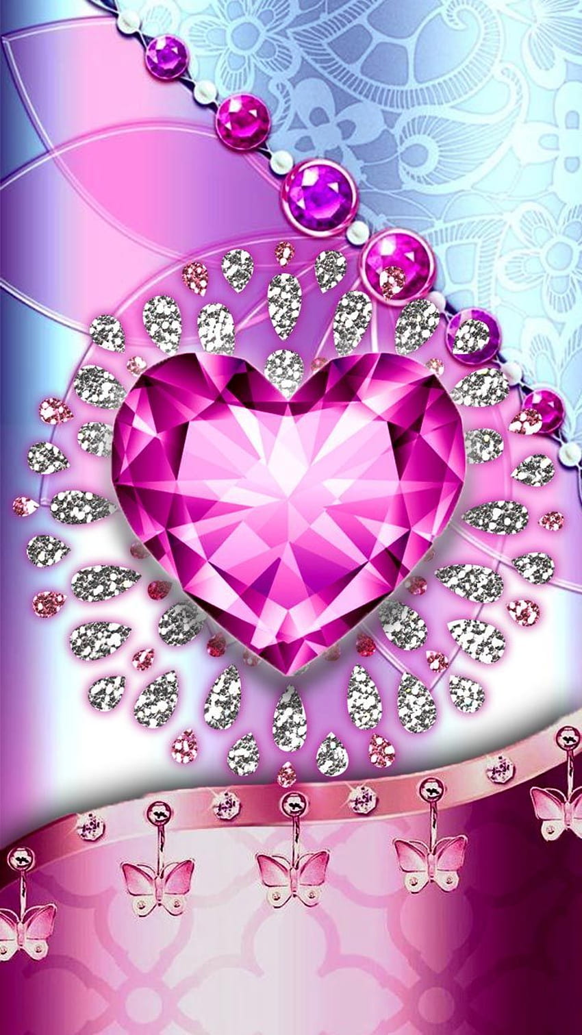 Whats more luxury than a art in diamonds? Pink diamond heart . Pink glitter , Pink diamond , Heart, Pink Crystal Heart HD phone wallpaper