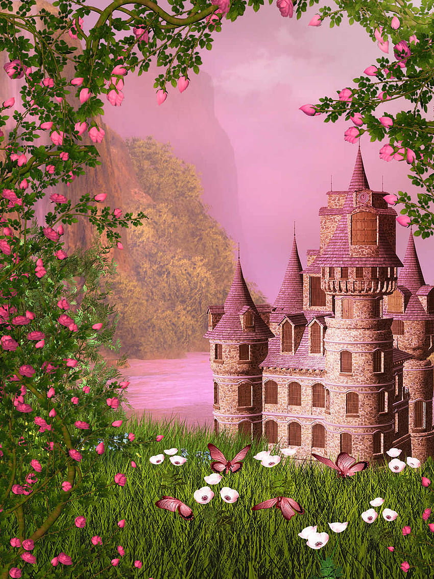 LIFE MAGIC BOX Vinyl Fairy Tale Castle Cool Background Background para Party Backdrops Pink Backdrop Party. fundo legal. fundo para caixa de vinil Papel de parede de celular HD