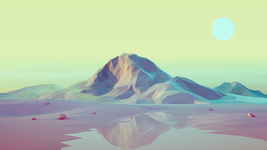 low poly , background, Low Poly Landscape HD wallpaper
