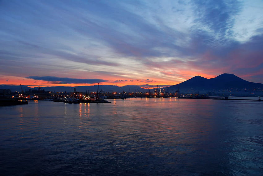 Sfondo Tramonto Sul Mare Di Napoli - - - Съвет HD тапет