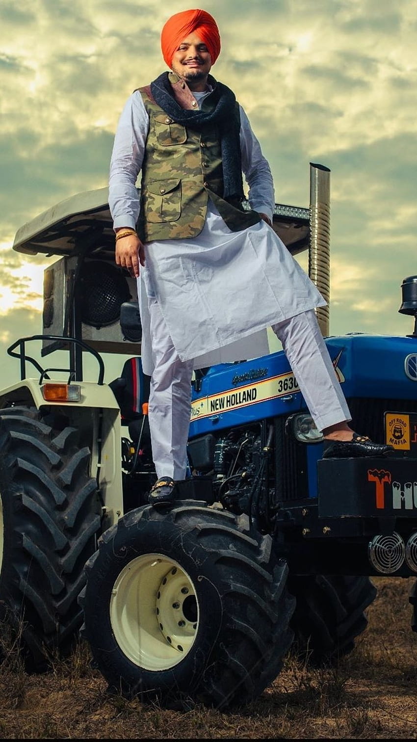 Sidhu Moose Wala Schwarz, Traktor, Hintergrund HD-Handy-Hintergrundbild