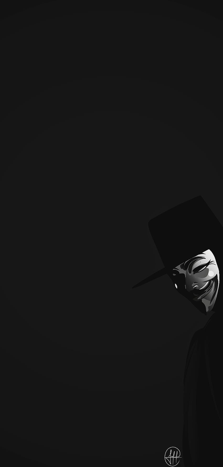 Anônimo, luminária, grafia monocromática, vetor, preto e branco, máscara Papel de parede de celular HD