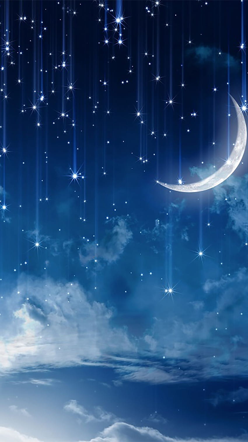 Luna Azul iPhone, Cielo Nocturno Luna fondo de pantalla del teléfono