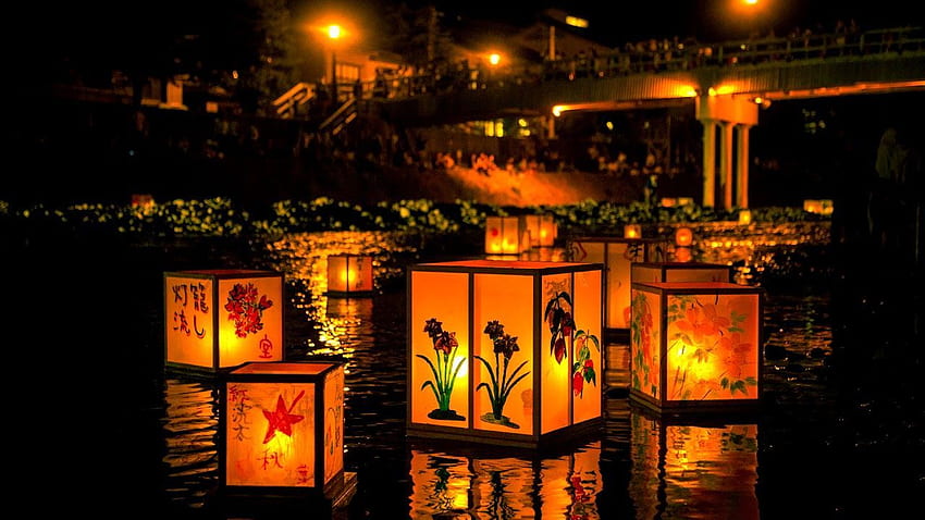 Japanese Koto Music. Festival. Traditional Instrumental Japanese Music. Japanese paper lanterns, background, Japan HD wallpaper