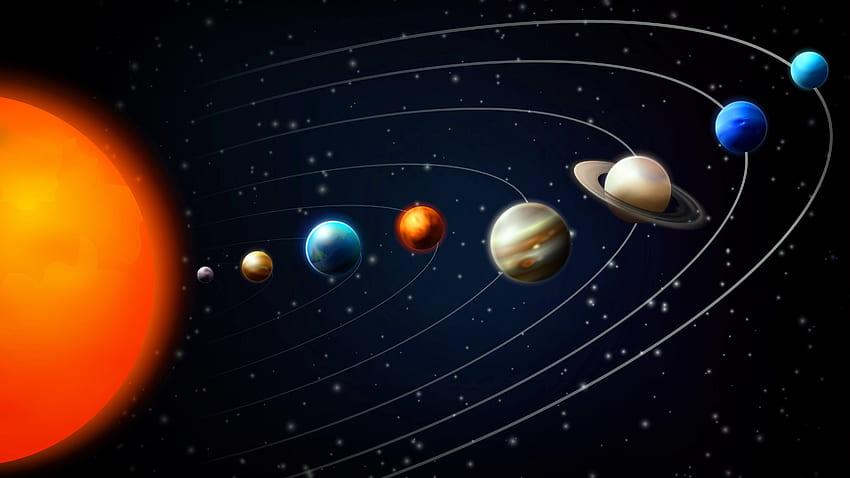 Sistema solar, espacio, planetas, 3d, galaxia. fondo de pantalla