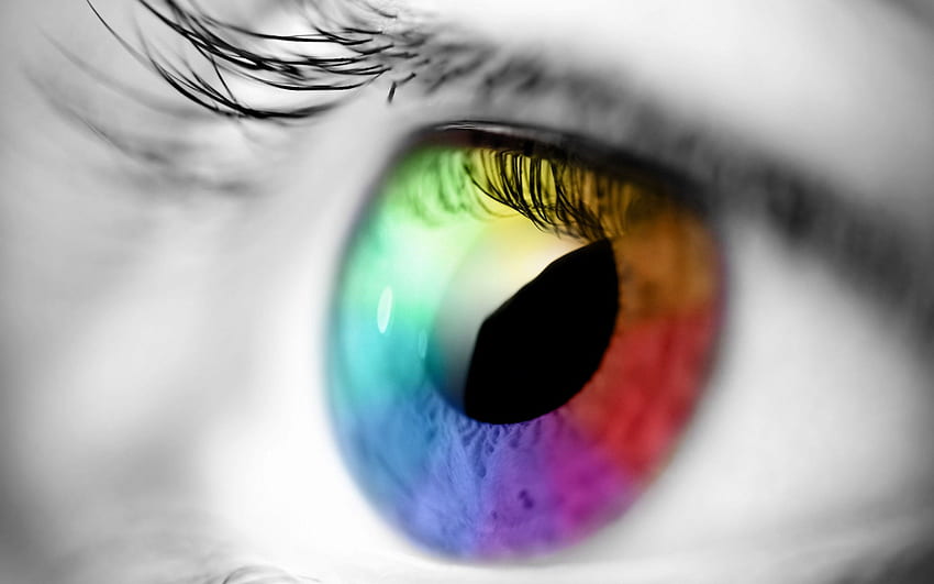 Occhio arcobaleno., Occhio colorato Sfondo HD