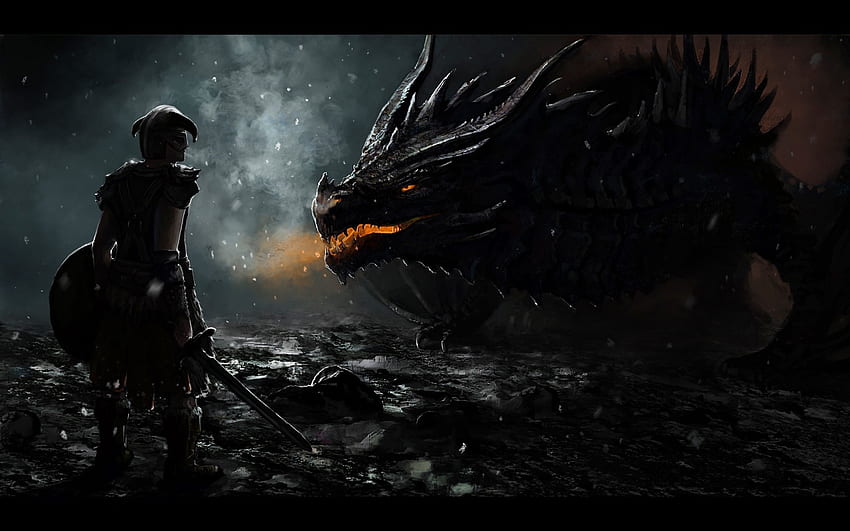 Skyrim, Videogames, Dragão, Dragonborn papel de parede HD