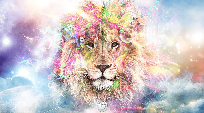 Abstract Lion 07479.png, Hipster Lion HD wallpaper