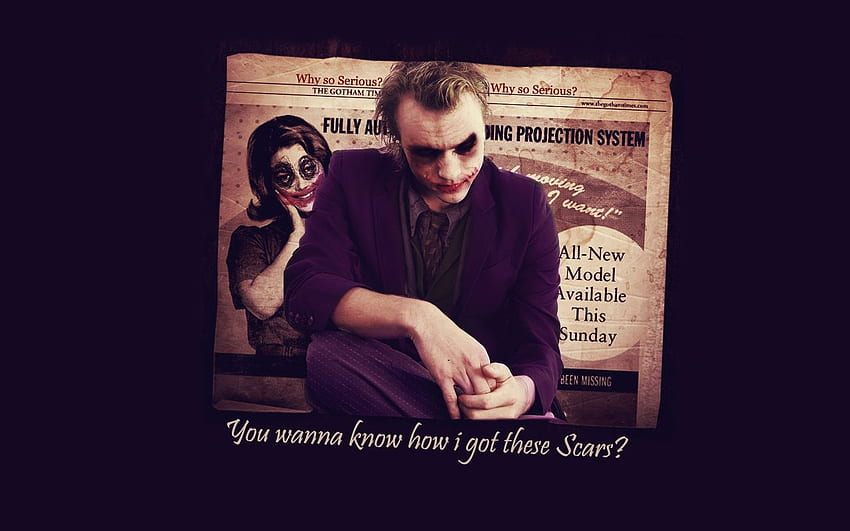 You wanna know how i got these scars? - The Joker, Do I Wanna Know HD wallpaper