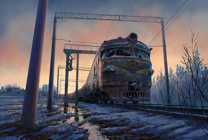 end of the world Locomotive Fantasy Trains HD wallpaper